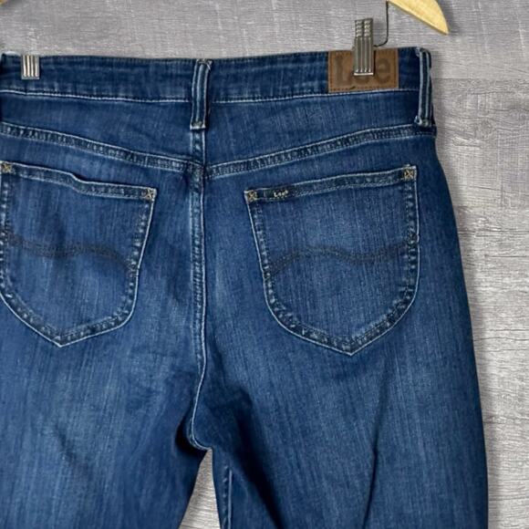 Lee 307 Dark Wash Bootcut Blue Jeans Womens 12 Regular (33X32) Mid Rise Denim - Picture 5 of 7
